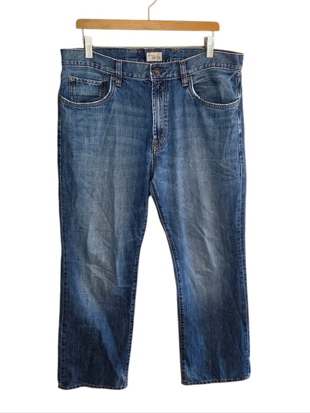 Gap Factory Medium Wash Straight Leg Jeans Mens Size 36 Casual Cotton Denim